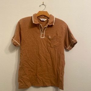 ORIGINAL PENGUIN Boys Brown Polo Shirt Size Large